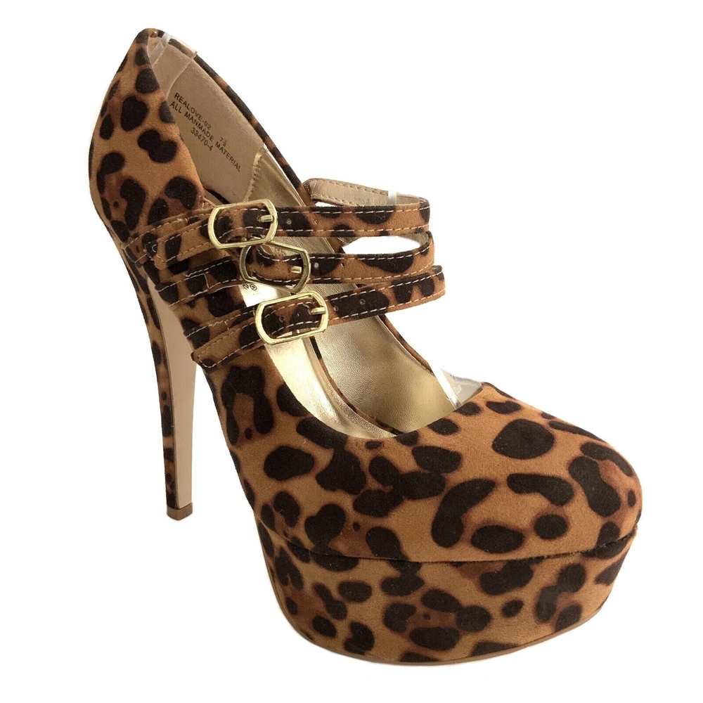 Ann Michelle Animal Print Realove Platform Heeled Pumps 7.5
